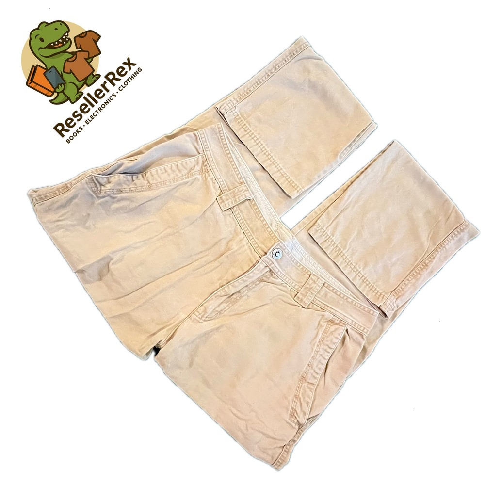 Mens Columbia 36x36 Excellent Tan Utility Pants Solid Cotton Canvas Carpenter